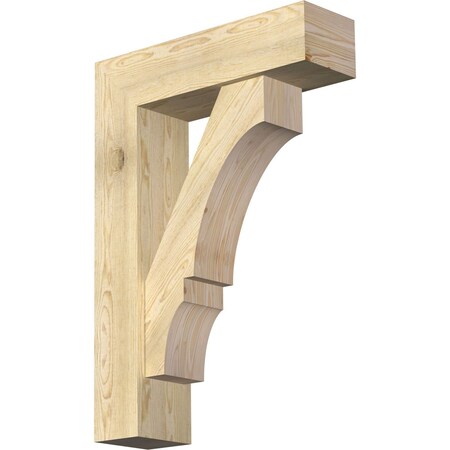 Ekena Millwork Balboa Block Rough Sawn Bracket w/ Offset Brace, Douglas Fir, 8"W x 28"D x 40"H BKT0806X28X40BOA05RDF